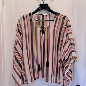 Maurices sheer striped poncho